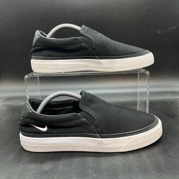 Nike Court Legacy CW6540-002 Black Slip On Shoes Sneakers Women’s Size 5.5 - Picture 1 of 7